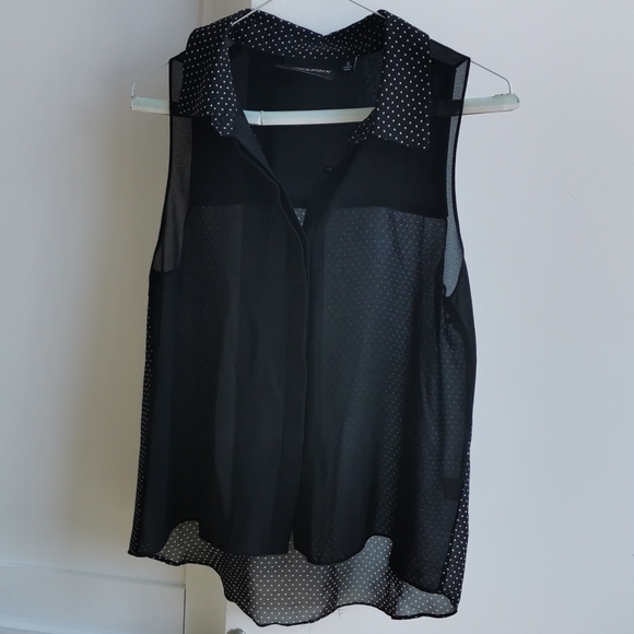 Minkpink botton down shirt / chemise noire - Picture 1 of 3
